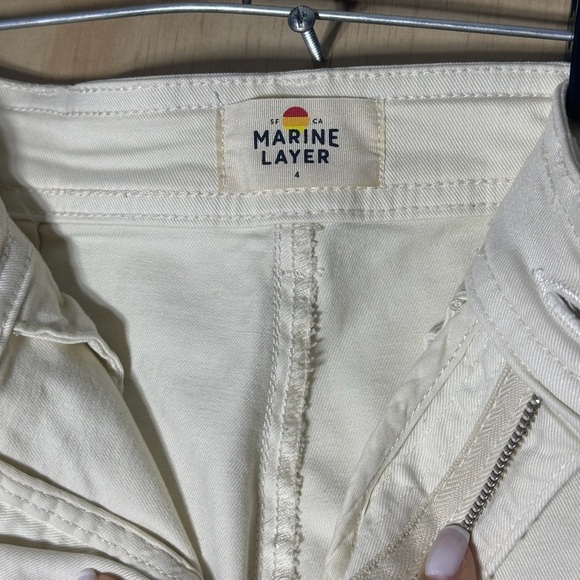 Marine Layer Full Length Raw Edge Bridget Flare Pant in Cream Size 4 - Picture 9 of 12